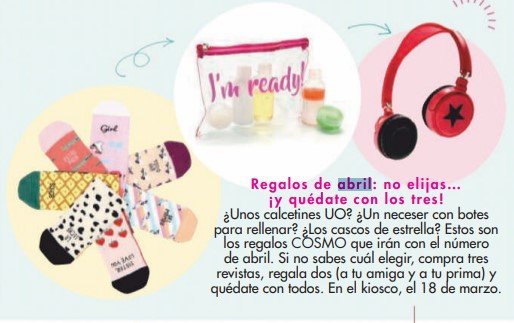 regalo revista cosmopolitan abril 2021 madridvenek UO Cascos neceser